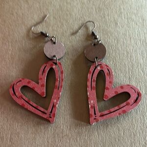 Wooden heart earrings